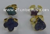 NGR323 10*14mm - 18*20mm freeform druzy agate gemstone rings