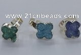 NGR329 18*18mm - 20*20mm flower druzy agate gemstone rings