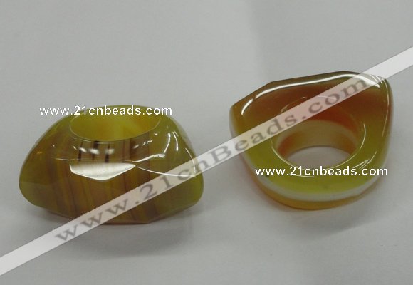 NGR33 16*35*40mm faceted freeform agate gemstone rings