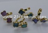 NGR343 14*14mm - 16*16mm flower druzy agate gemstone rings