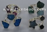 NGR367 8mm - 15*16mm freeform druzy agate rings wholesale