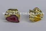 NGR375 15*20mm - 20*25mm freeform druzy agate rings wholesale