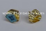 NGR376 15*20mm - 20*25mm freeform druzy agate rings wholesale