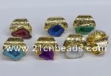 NGR380 15*20mm - 20*25mm freeform druzy agate rings wholesale