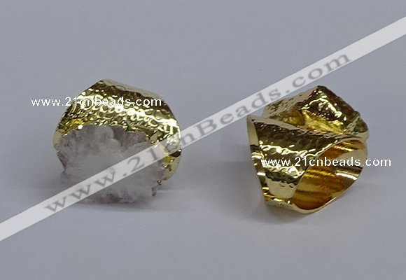 NGR382 18*25mm - 22*28mm freeform druzy agate gemstone rings