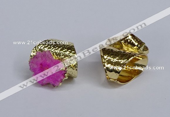 NGR385 18*25mm - 22*28mm freeform druzy agate gemstone rings