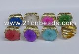 NGR390 18*25mm - 22*28mm freeform druzy agate gemstone rings