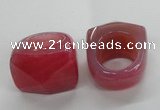 NGR40 20*30*35mm faceted freeform agate gemstone rings