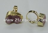 NGR53 18*25mm - 20*30mm freeform plated druzy agate rings