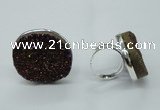 NGR63 25*30mm - 30*40mm freeform plated druzy agate rings