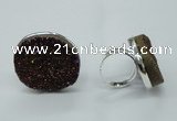 NGR63 25*30mm - 30*40mm freeform plated druzy agate rings