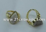 NGR68 12*16mm - 13*18mm freeform plated druzy agate rings