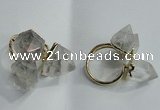 NGR75 13*18mm - 15*20mm faceted nuggets white crystal rings