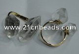 NGR76 15*20mm - 18*25mm faceted nuggets white crystal rings