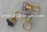 NGR83 20*22mm - 25*25mm nuggets amethyst gemstone rings