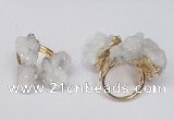 NGR95 15*20mm - 20*25mm nuggets plated druzy quartz rings