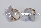 NGR96 15*20mm - 20*25mm nuggets plated druzy quartz rings