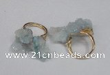 NGR97 15*20mm - 20*25mm nuggets plated druzy quartz rings