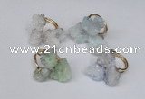 NGR99 15*20mm - 20*25mm nuggets plated druzy quartz rings