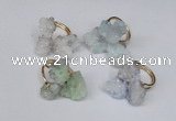 NGR99 15*20mm - 20*25mm nuggets plated druzy quartz rings