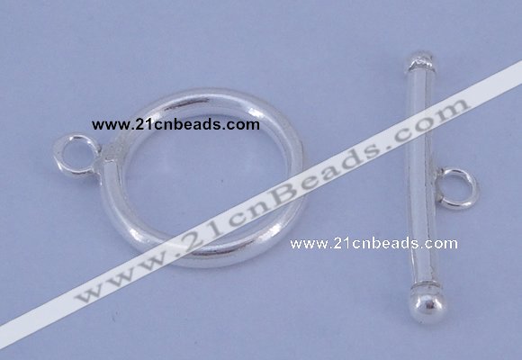 SSC05 5pcs 16mm donut 925 sterling silver toggle clasps
