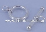 SSC06 5pcs 10mm donut 925 sterling silver toggle clasps