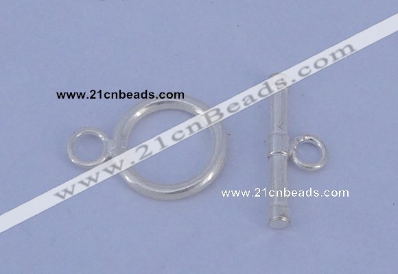 SSC10 5pcs 12mm donut 925 sterling silver toggle clasps