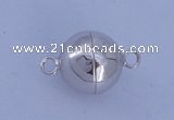 SSC104 2pcs 12mm round 925 sterling silver magnetic clasps