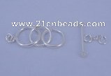 SSC15 5pcs 12mm - 14mm donut 925 sterling silver toggle clasps