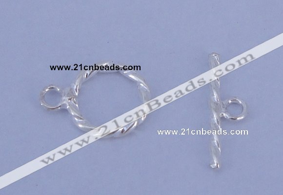 SSC17 5pcs 8.5mm donut 925 sterling silver toggle clasps