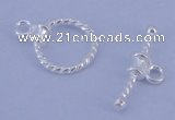 SSC18 5pcs 10mm donut 925 sterling silver toggle clasps