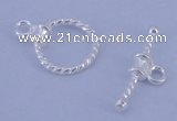 SSC18 5pcs 10mm donut 925 sterling silver toggle clasps