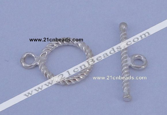 SSC19 5pcs 11mm donut 925 sterling silver toggle clasps