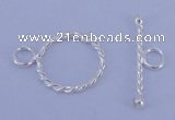 SSC20 5pcs 12mm donut 925 sterling silver toggle clasps