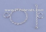 SSC20 5pcs 12mm donut 925 sterling silver toggle clasps