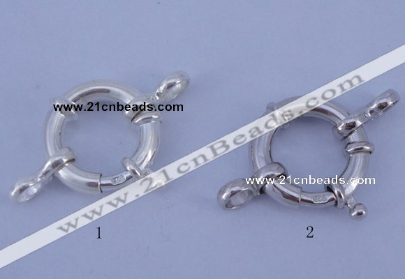 SSC205 5pcs 16mm 925 sterling silver spring rings clasps
