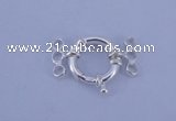 SSC212 5pcs three-strand 14.5mm sterling silver spring rings clasps