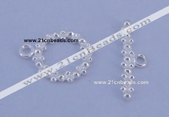 SSC22 5pcs 11mm donut 925 sterling silver toggle clasps