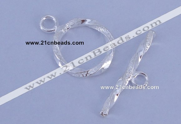 SSC24 5pcs 16mm donut 925 sterling silver toggle clasps