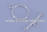 SSC25 5pcs 12mm donut 925 sterling silver toggle clasps