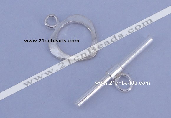 SSC26 5pcs 10*13mm heart 925 sterling silver toggle clasps