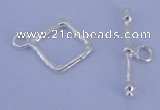 SSC31 5pcs 12*16mm diamond 925 sterling silver toggle clasps